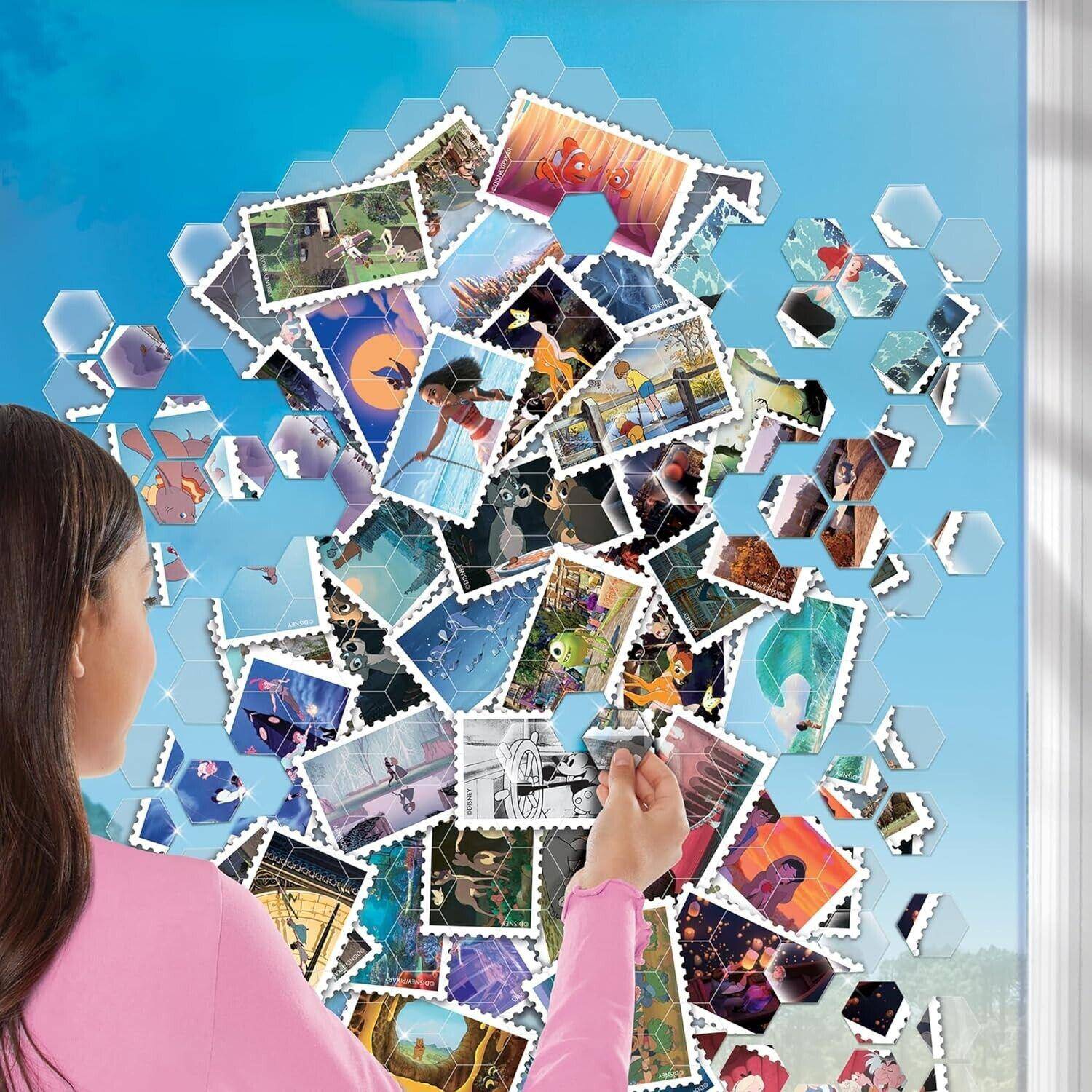 Disney Suncatcher Window Cling Puzzle Art Mosaic Stamps with Story Book