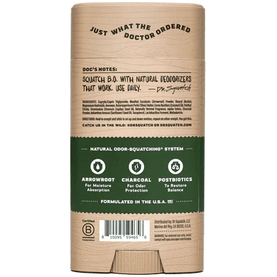 Dr. Squatch Natural Odor Squatching Deodorant 2.65 oz All-Natural Men's Grooming Care