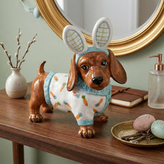 Easter Dachshund Figurine | Dashing in Carrots