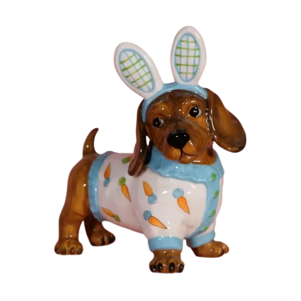 Easter Dachshund Figurine | Dashing in Carrots