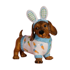 Easter Dachshund Figurine | Dashing in Carrots