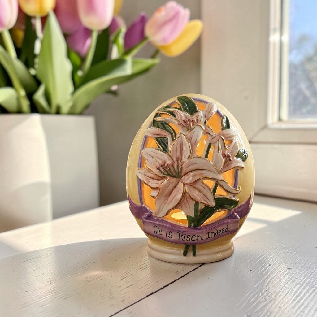 Easter Egg Tealight Holder | He is Risen Indeed