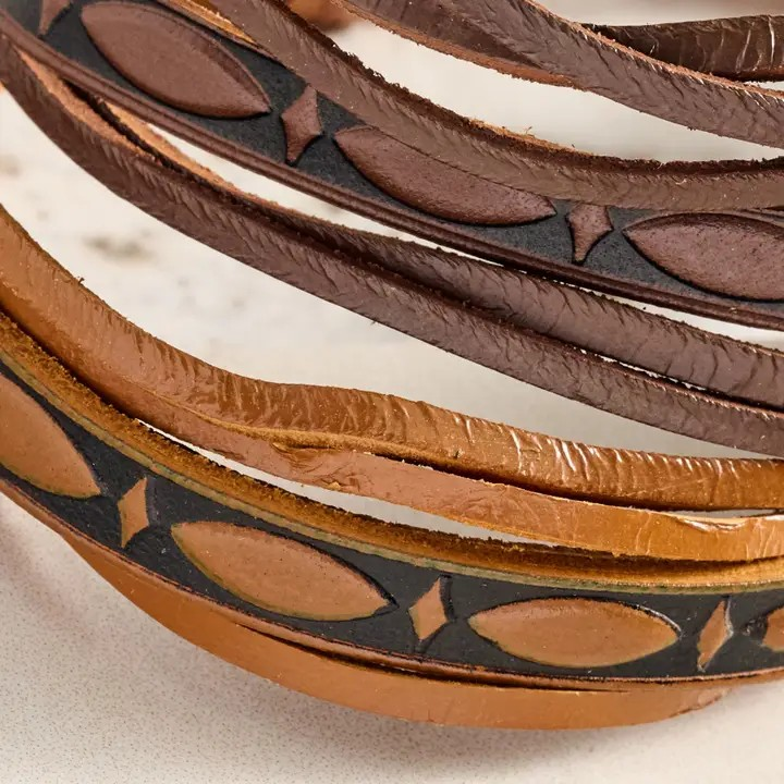 Embossed Leather Bracelets | Set of 2