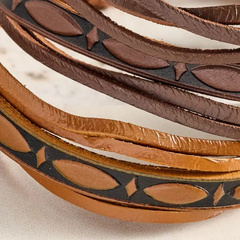 Embossed Leather Bracelets | Set of 2