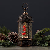 Enchanting Lantern Snow Globe with Cardinals