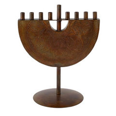 Engraved Iron Menorah