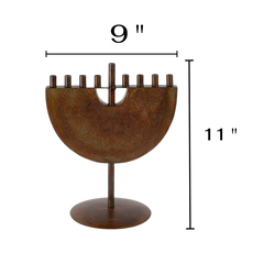 Engraved Iron Menorah