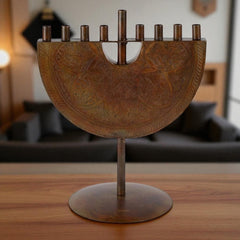 Engraved Iron Menorah