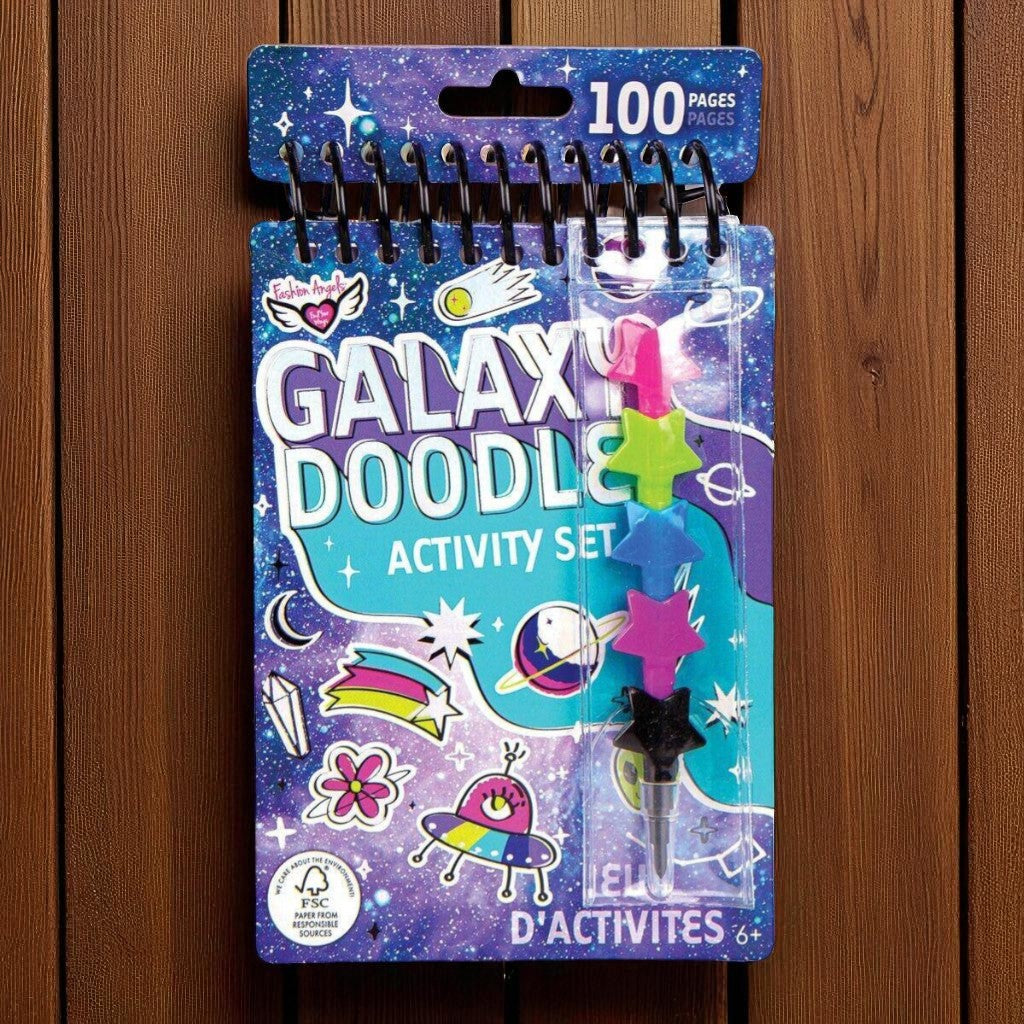 Fashion Angels Galaxy Doodle Activity Set Sketch Pad with Stackable Crayons