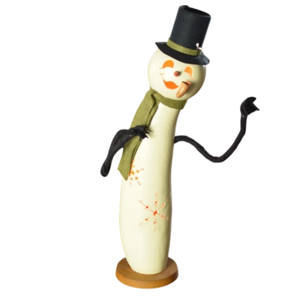 Festive Snowman Gourd | Light Up | Hand Crafted