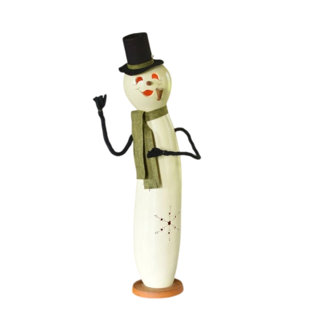 Festive Snowman Gourd | Light Up | Hand Crafted