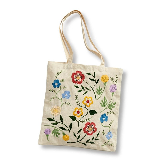 Floral Embroidered Tote Bag | Wildflower