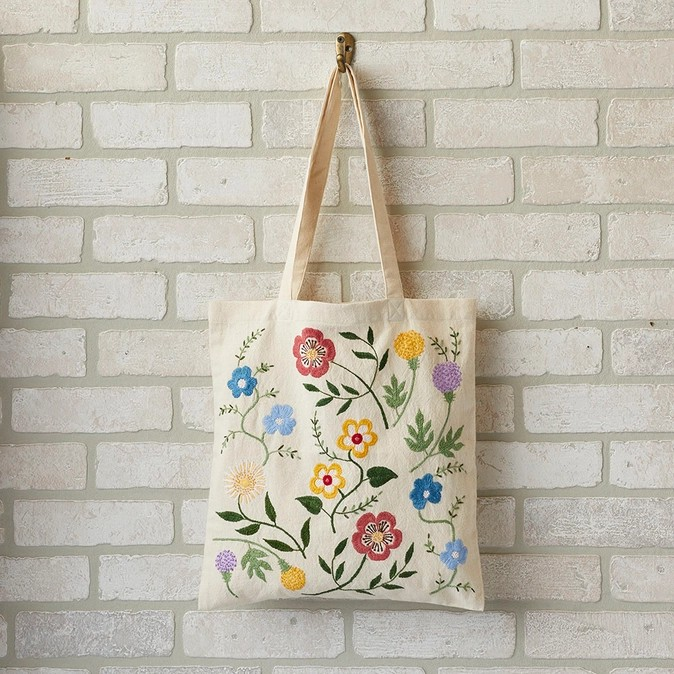 Floral Embroidered Tote Bag | Wildflower