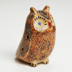 Folk Art Owl Ocarina | Vessel Flute