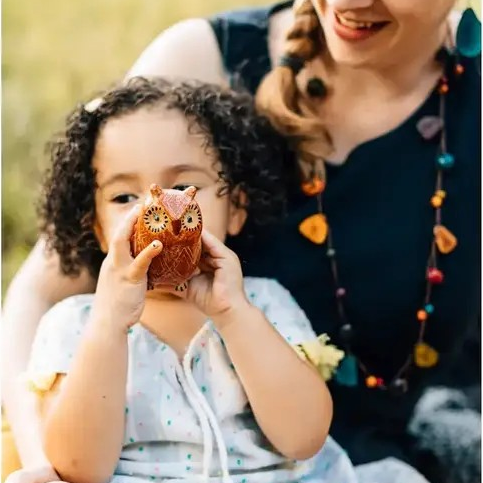 Folk Art Owl Ocarina | Vessel Flute