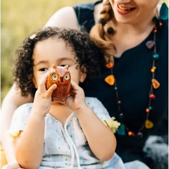 Folk Art Owl Ocarina | Vessel Flute