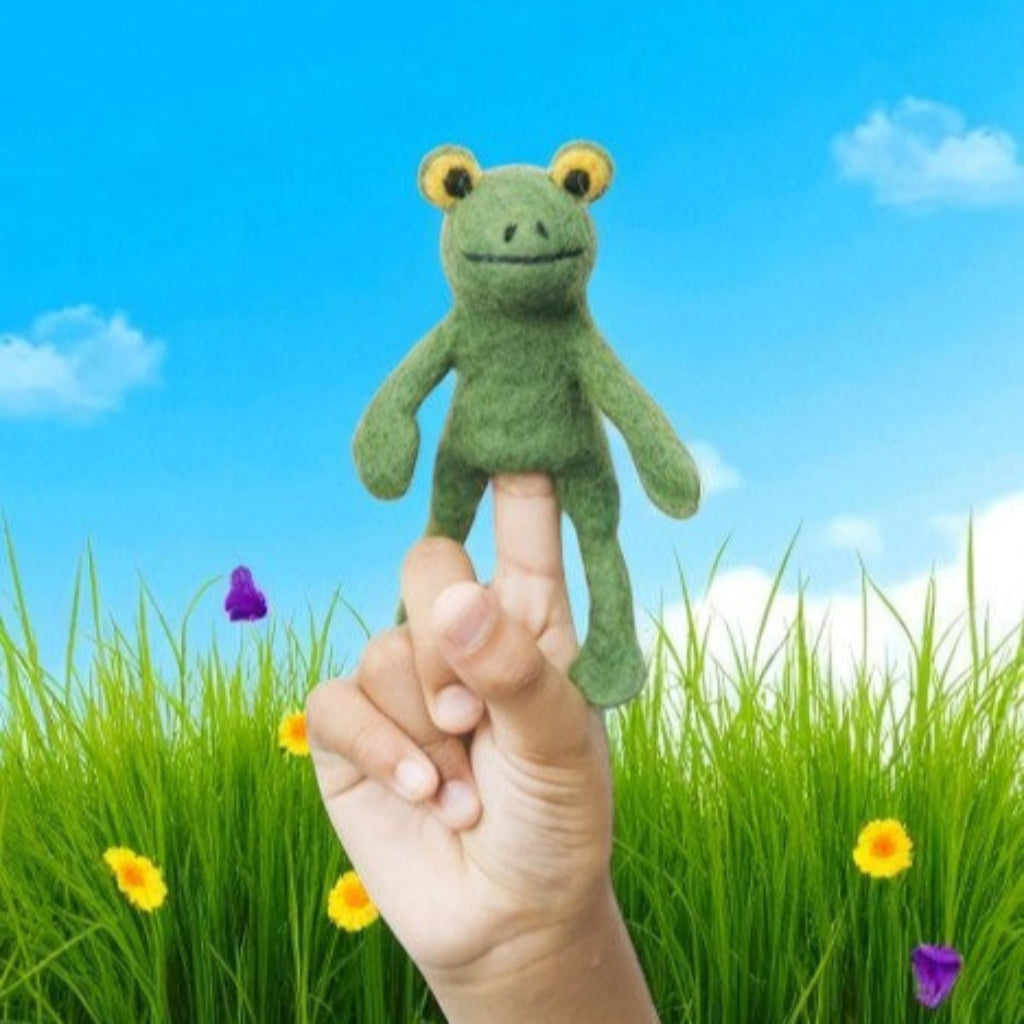 Frog Finger Puppet | Handcrafted Felt Figure