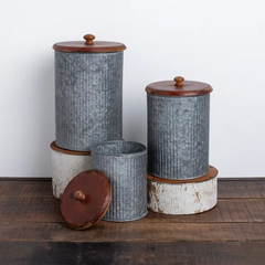 Galvanized Canister Set