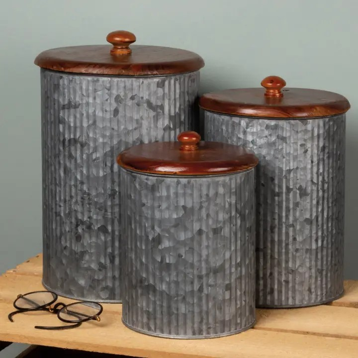 Galvanized Canister Set