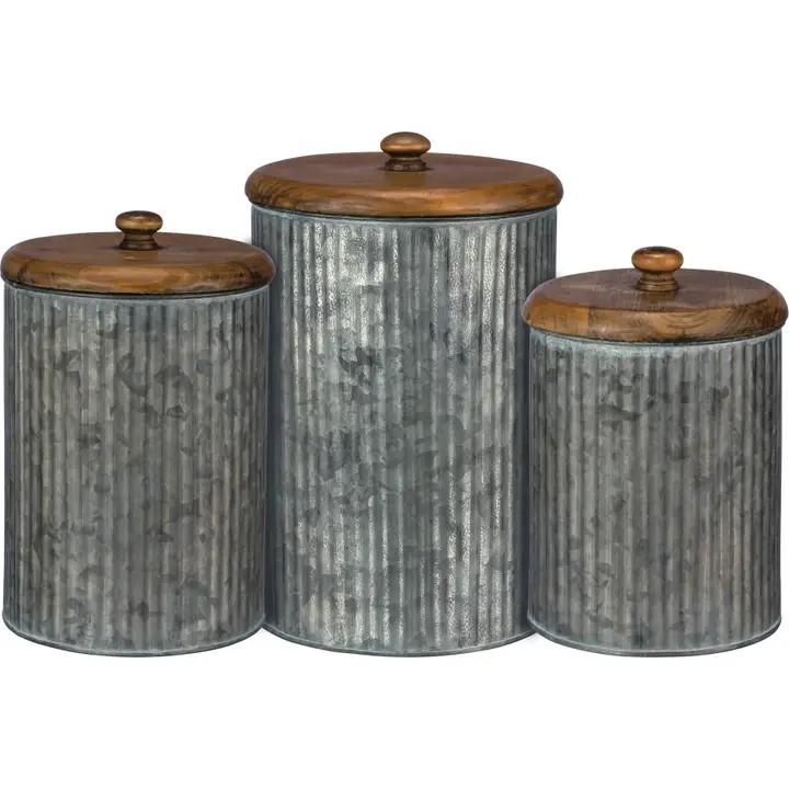 Galvanized Canister Set