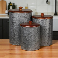 Galvanized Canister Set
