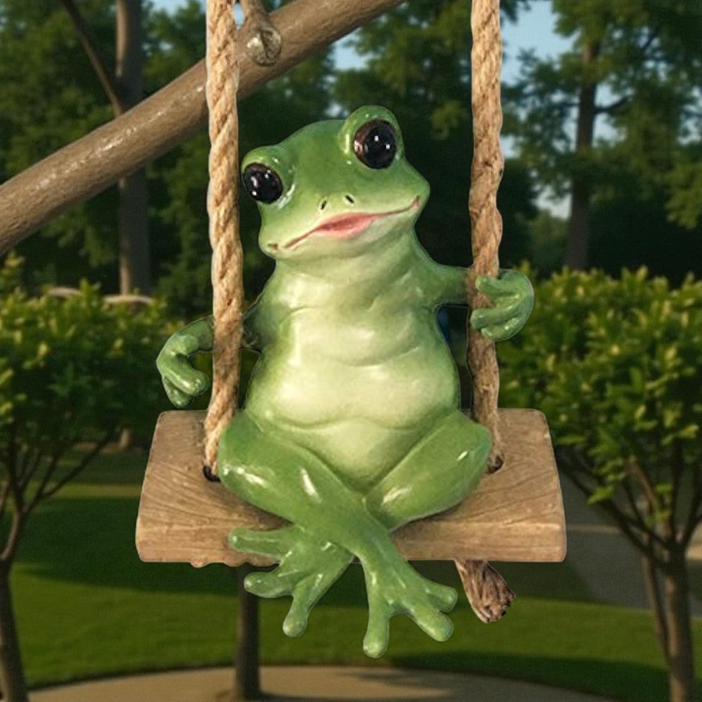 Garden Frog Figurine Hanging Decor
