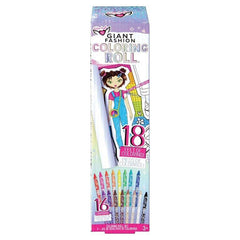 Giant Fashion Coloring Roll 18 Feet of Coloring with 16 Crayons - Fashion Angels