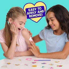 Girls Temporary Tattoos Scented Tattoo Sticky Gems Stencil BFF Glow in the Dark