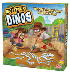 Goliath Dig 'Em Up Dinos - Fossil-Finding, Dino-Building Game Includes Fun Dinosaur Facts - 2-4 Players, Ages 4 and Up