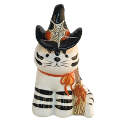 Halloween Cat Figurine | Witchy Kitty
