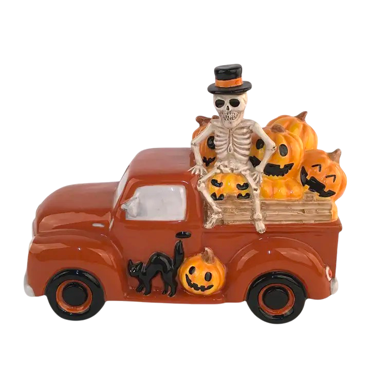 Halloween Jack-O-Lantern Truck Figurine