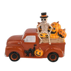 Halloween Jack-O-Lantern Truck Figurine