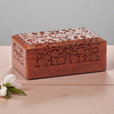 Hand-Carved Floral Trinket Box