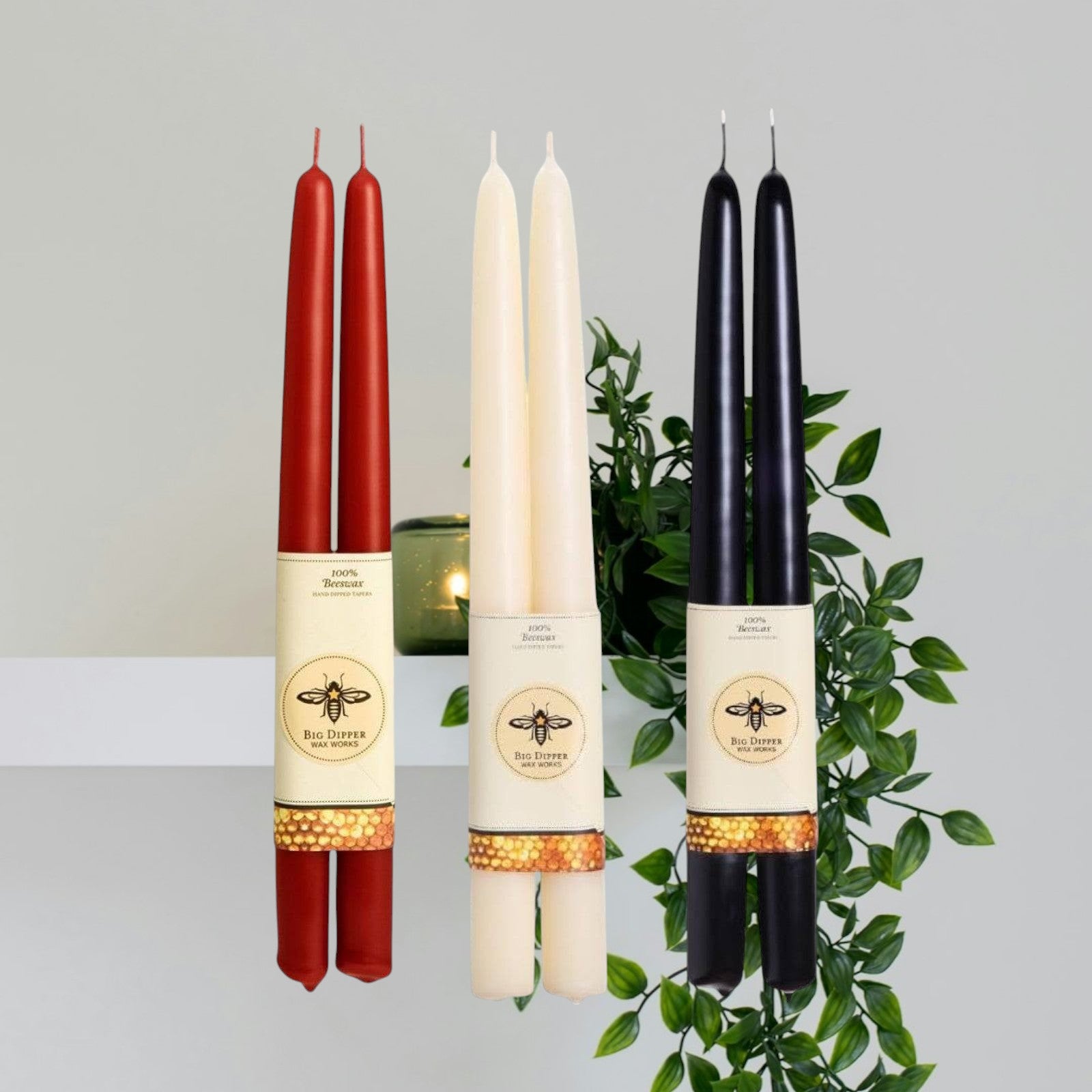 Hand Dipped Beeswax Taper Candles