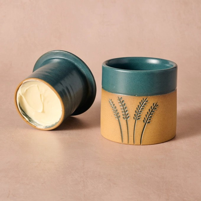 Handcrafted Butter Bell Crock | Wheat Stalks