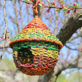 Handcrafted Garden Birdhouse | Recycled Wrapper Design
