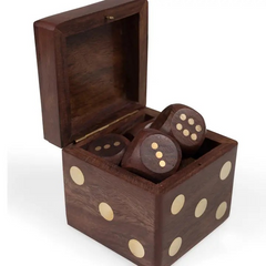 Handcrafted Wood Dice with Storage Box