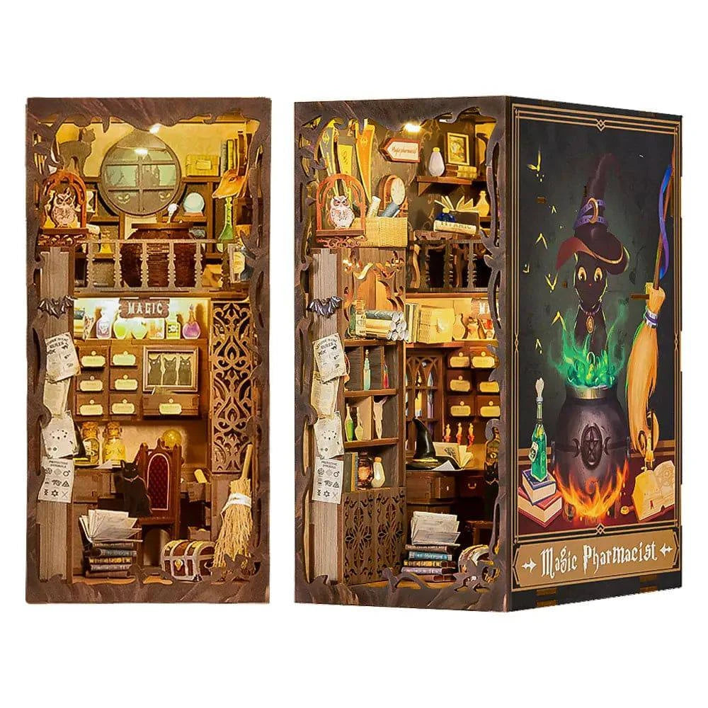 Hands Craft Diy Book Nook Kit: Magic Pharmacist With Dust Cover