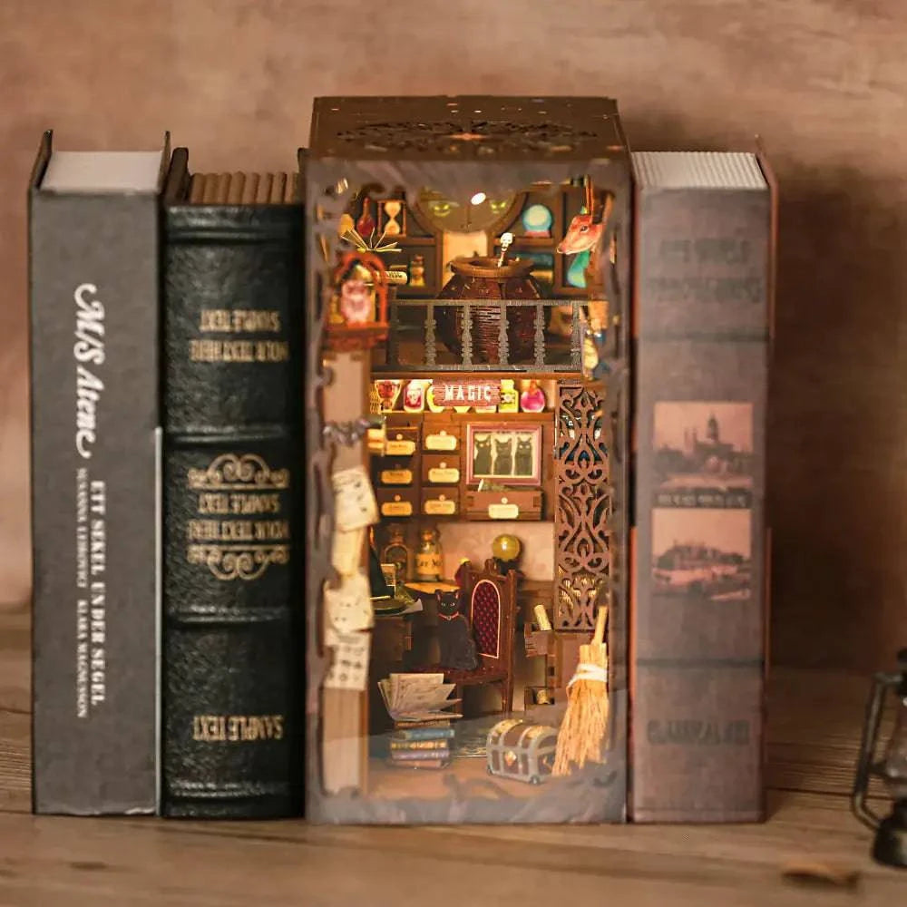 Hands Craft Diy Book Nook Kit: Magic Pharmacist With Dust Cover