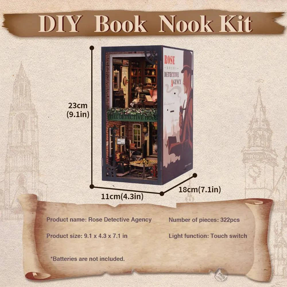 Hands Craft Diy Book Nook Kit: Rose Detective Agency With Dust Cover