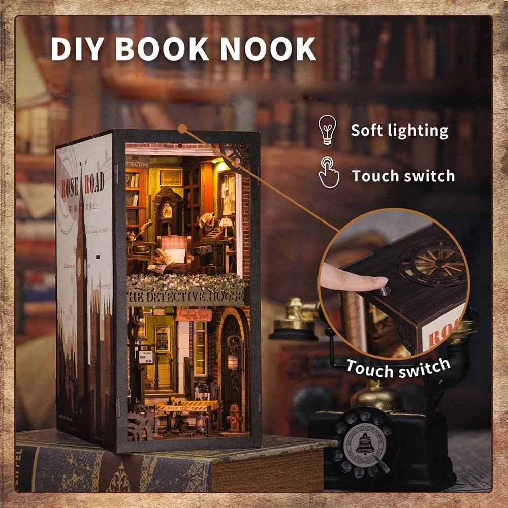 Hands Craft Diy Book Nook Kit: Rose Detective Agency With Dust Cover
