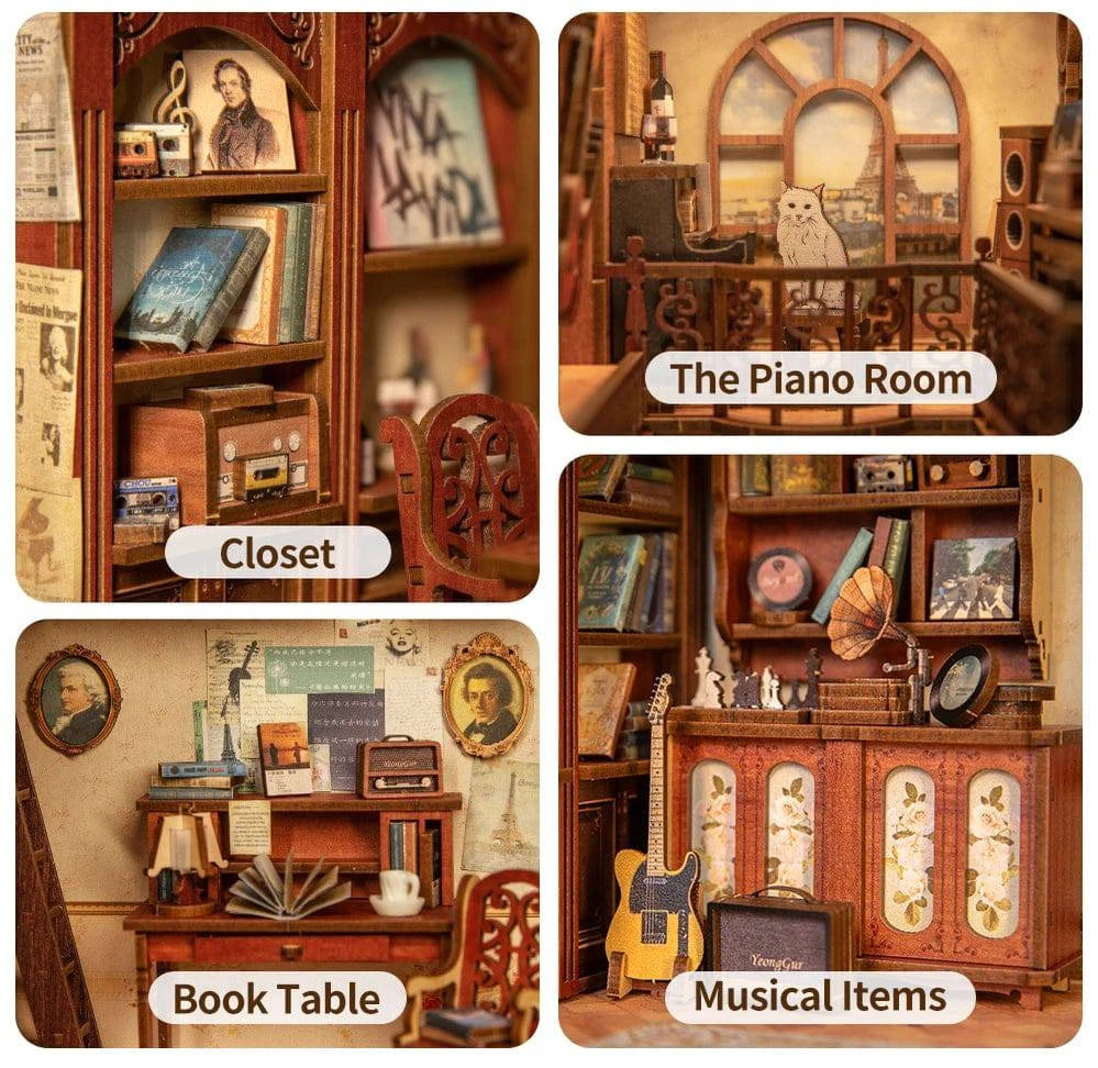 Hands Craft Diy Book Nook Kit: The Secret Rhythm With Dust Cover
