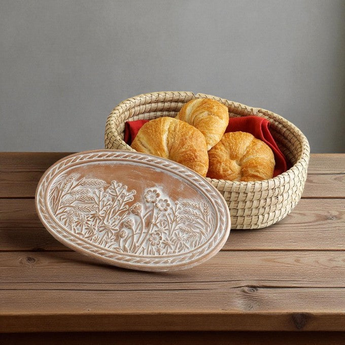Handwoven Bread Warmer Basket | Terracotta Insert