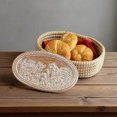 Handwoven Bread Warmer Basket | Terracotta Insert