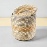 Handwoven Lidded Tall Basket | Kaisa Grass