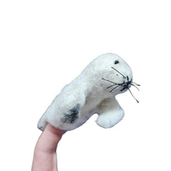 Harbor Seal Finger Puppet | Handcrafted Felt Figure