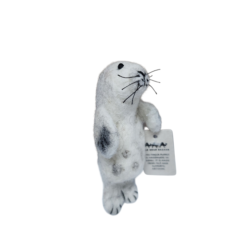 Harbor Seal Finger Puppet | Handcrafted Felt Figure