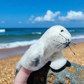 Harbor Seal Finger Puppet | Handcrafted Felt Figure