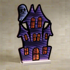 Haunted House with Ghost Infinity Light 16"H