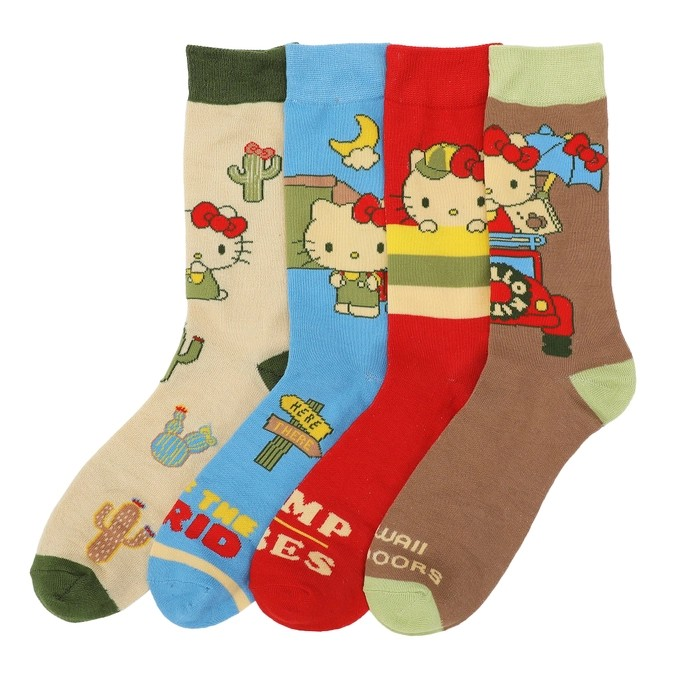 Hello Kitty Camp Vibes 4 Pair Crew Socks